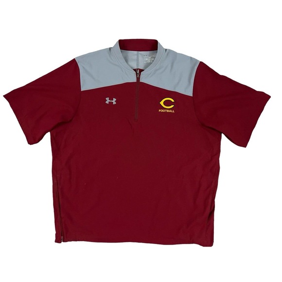 Under Armour Loose‎ Quarter Zip Short Sleeve C Football Shirt Sz XL - Picture 1 of 7